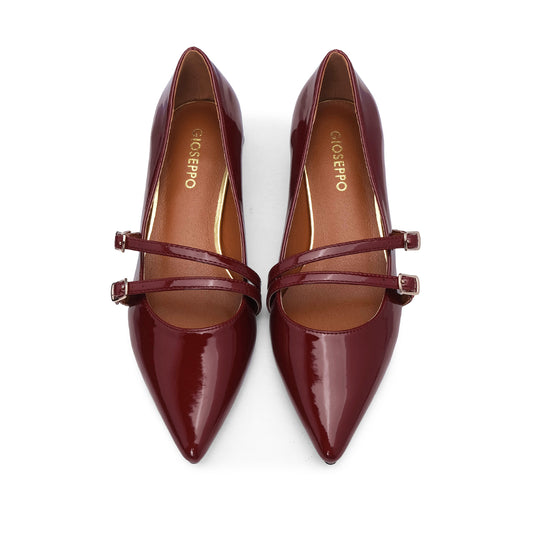 Sapato Mary Jane Mulher Verniz Bordeaux