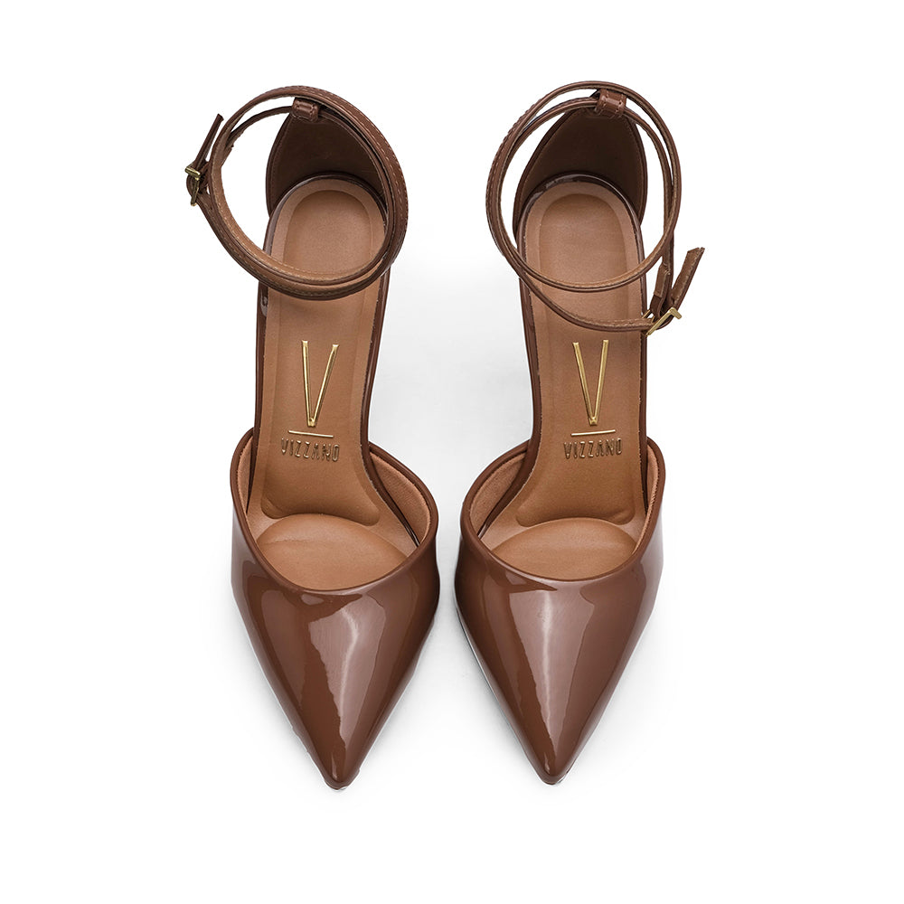 Sapato Salto Alto Mulher Verniz Camel
