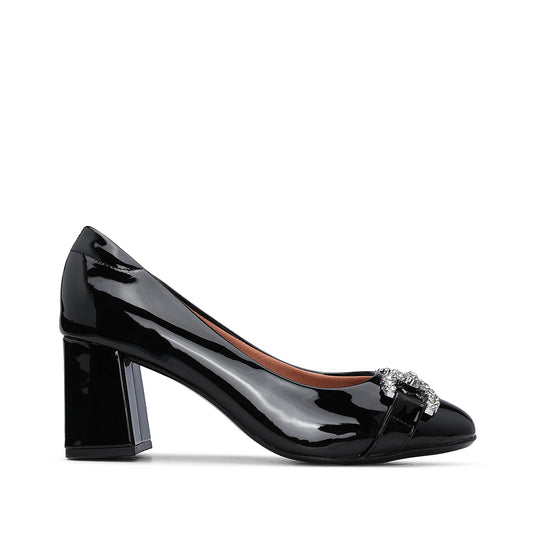 Sapato Salto Médio Mulher Verniz Preto