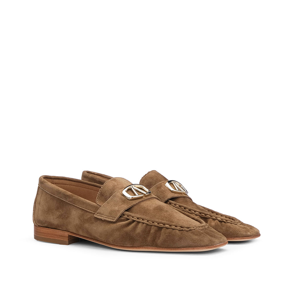 Sapato Mocassim Mulher Camurça Camel