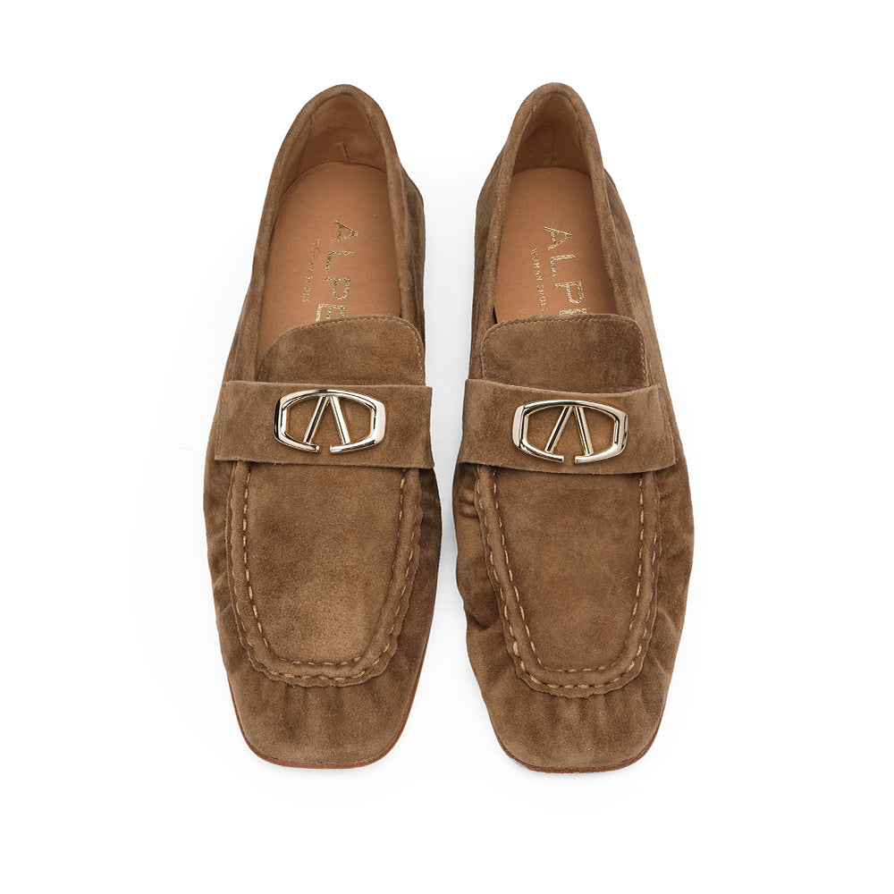 Sapato Mocassim Mulher Camurça Camel