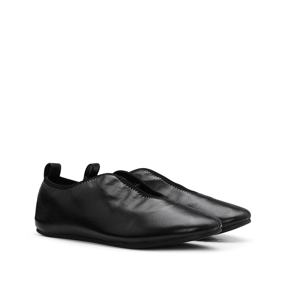 Sapato Salto Raso Mulher Pele Preto
