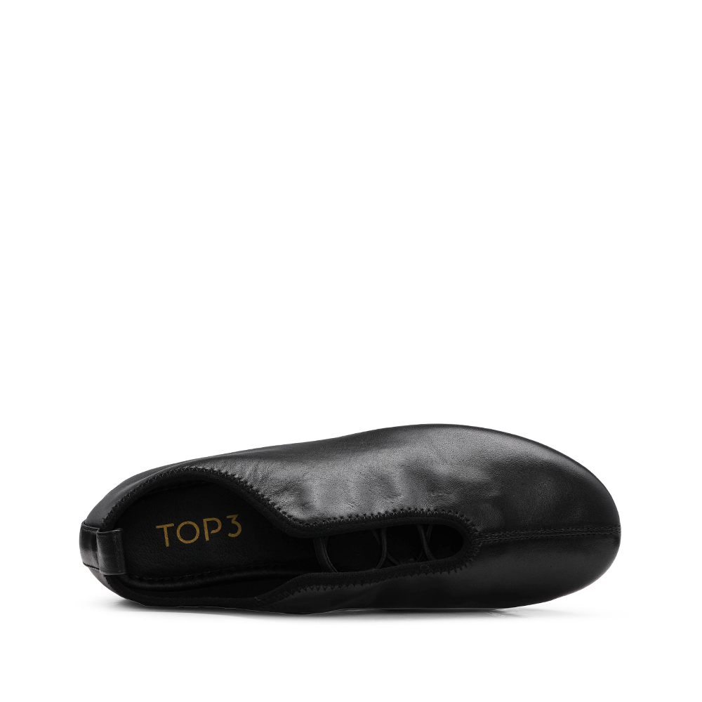 Sapato Salto Raso Mulher Pele Preto
