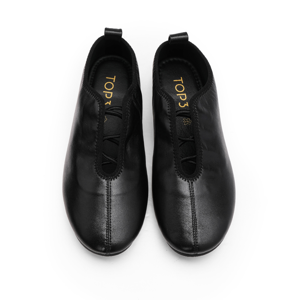 Sapato Salto Raso Mulher Pele Preto