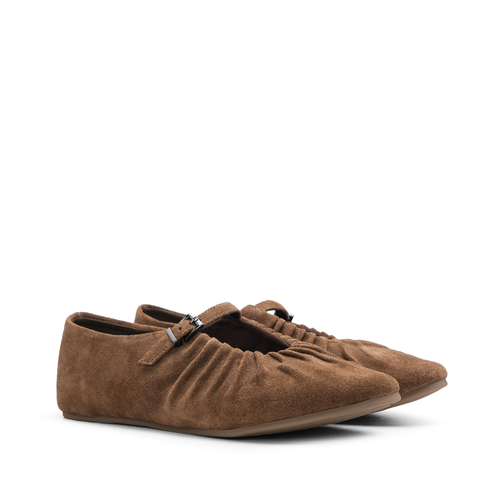 Sapato Sabrinas Mulher Camurça Camel