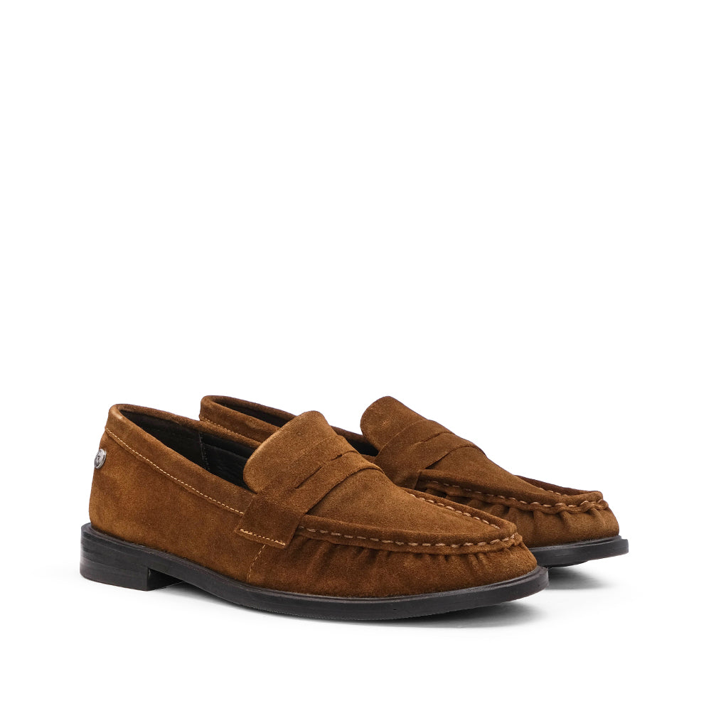 Sapato Mocassim Mulher Camurça Camel