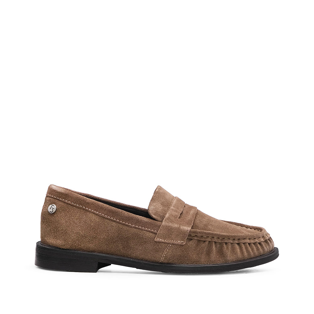 Sapato Mocassim Mulher Camurça Taupe