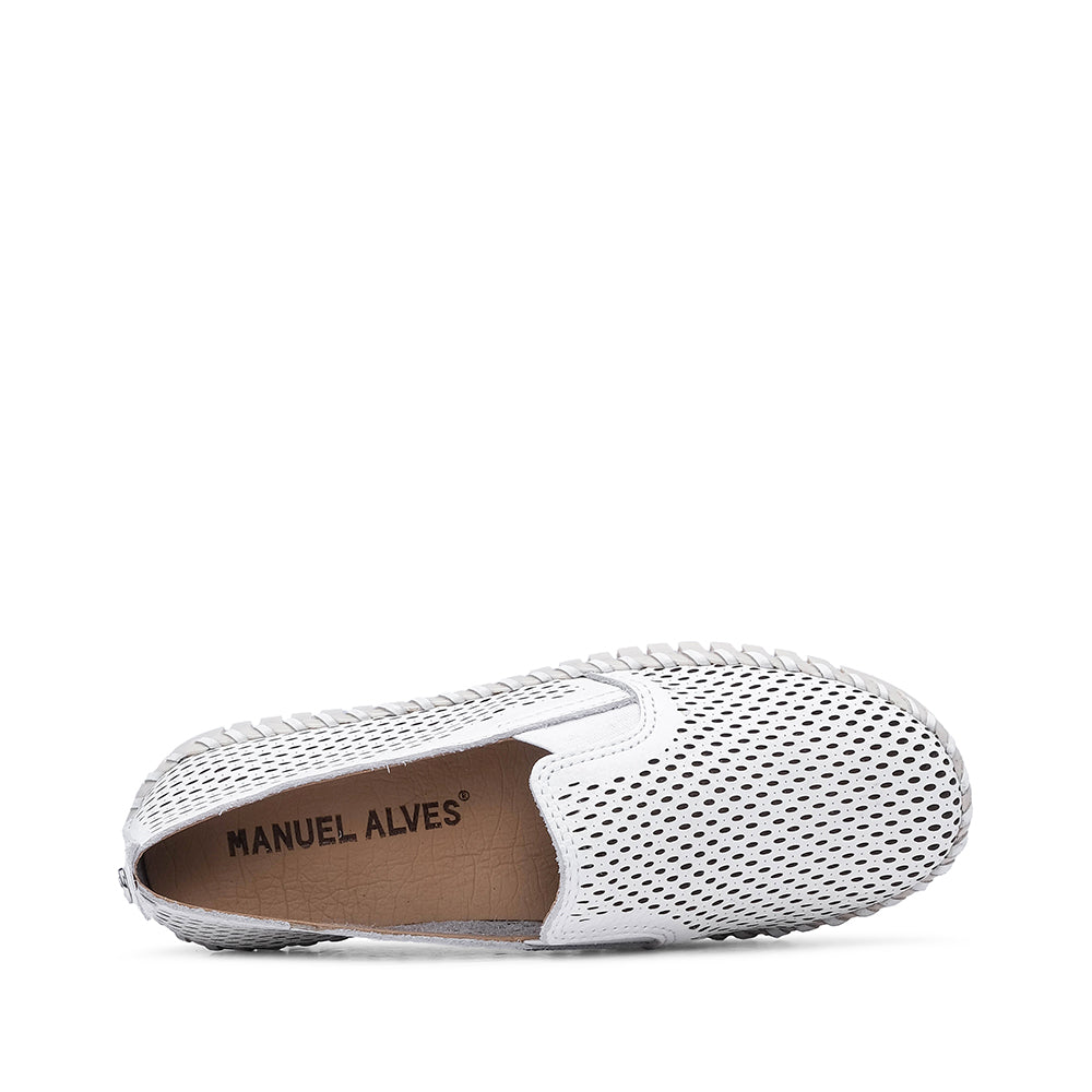 Sapato Conforto Mulher Pele Branco