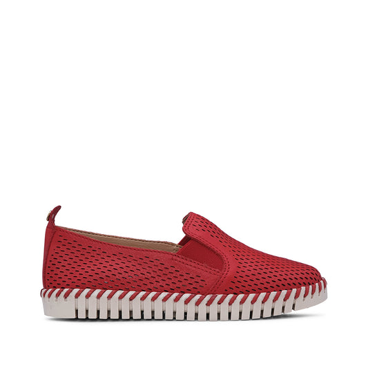 Sapato Conforto Mulher Pele Vermelho