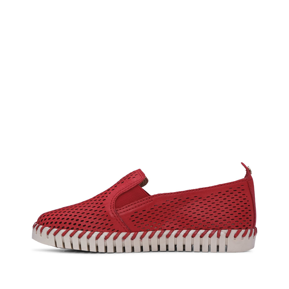 Sapato Conforto Mulher Pele Vermelho