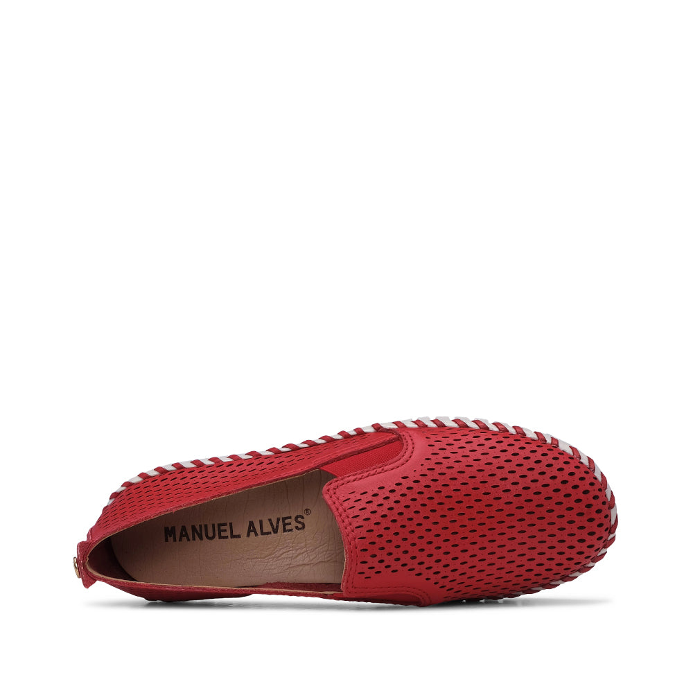 Sapato Conforto Mulher Pele Vermelho