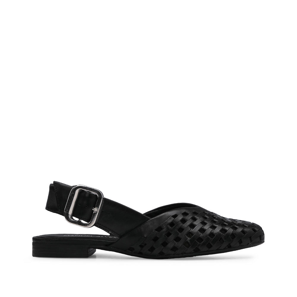 Sapato Salto Raso Mulher Pele Preto