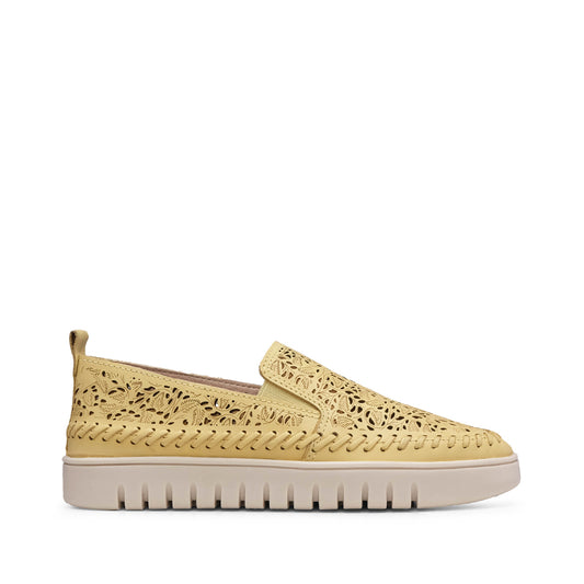 Sapato Salto Raso Mulher Pele Amarelo