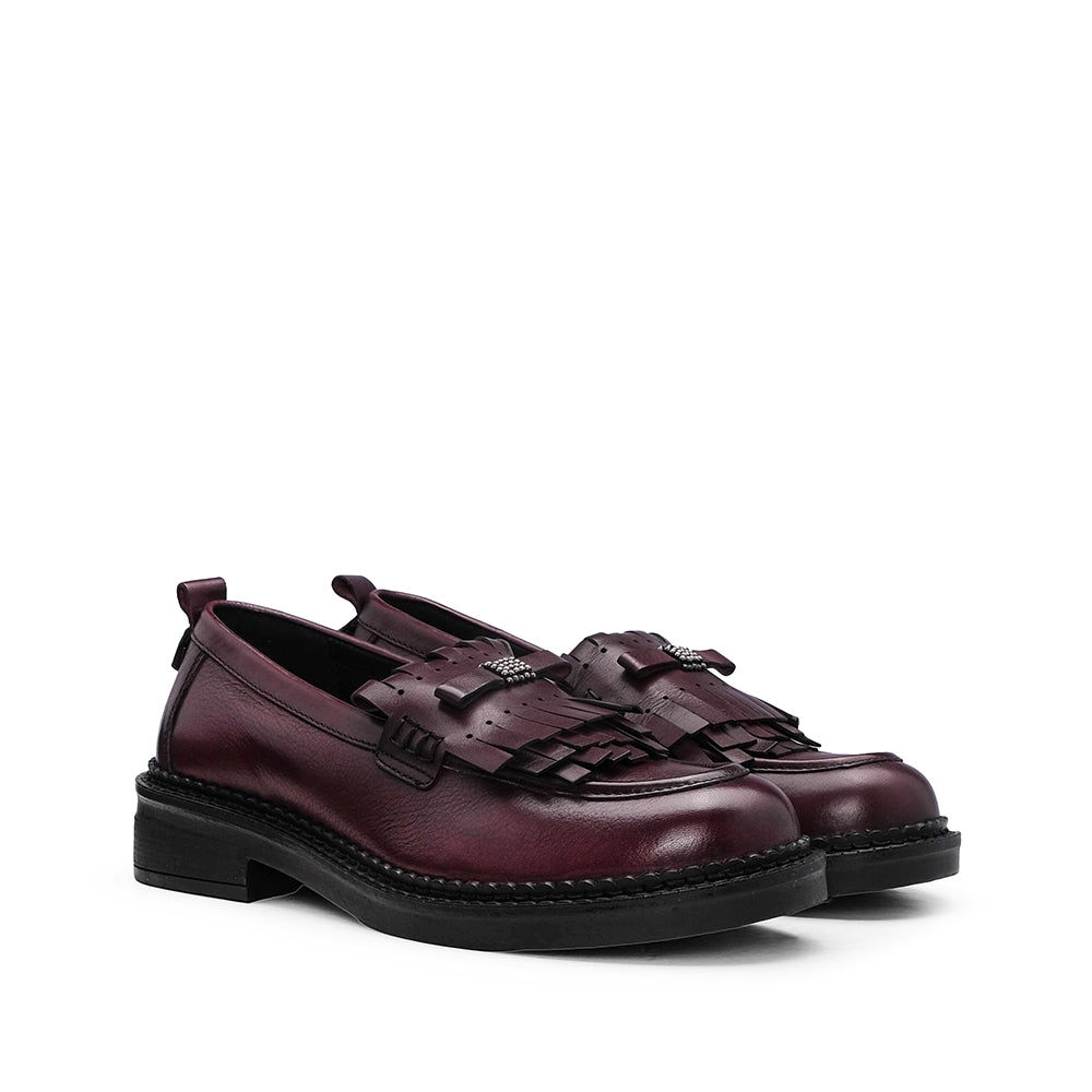 Sapato Mocassim Mulher Bordeaux