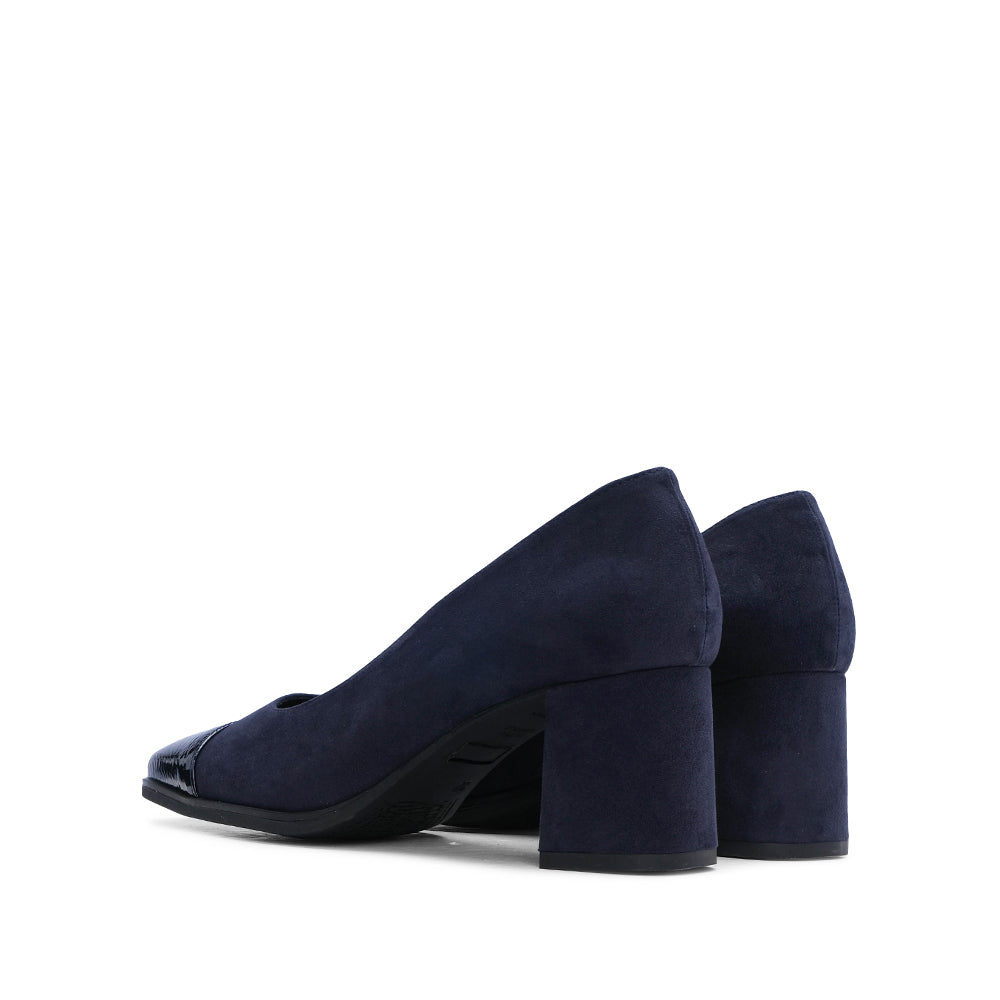 Sapato Salto Médio Mulher Verniz Azul Marinho