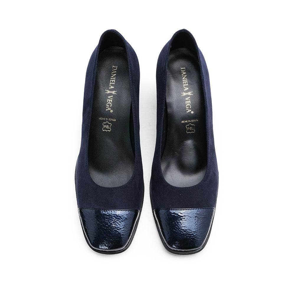Sapato Salto Médio Mulher Verniz Azul Marinho