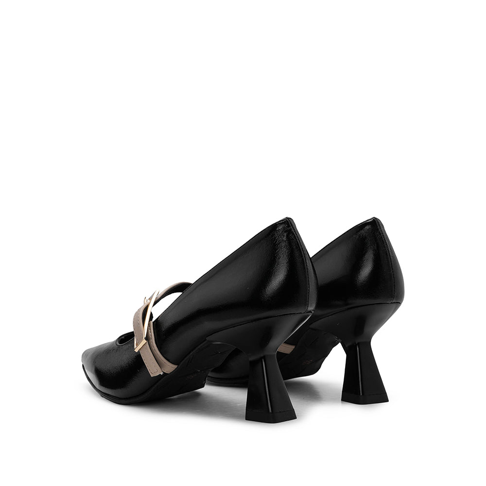 Sapato Salto Médio Mulher Verniz Preto