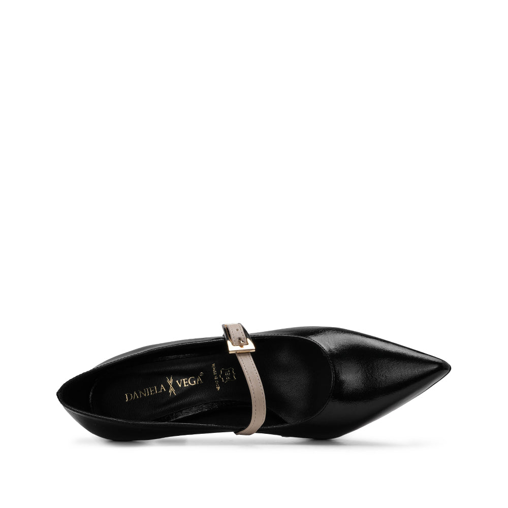 Sapato Salto Médio Mulher Verniz Preto