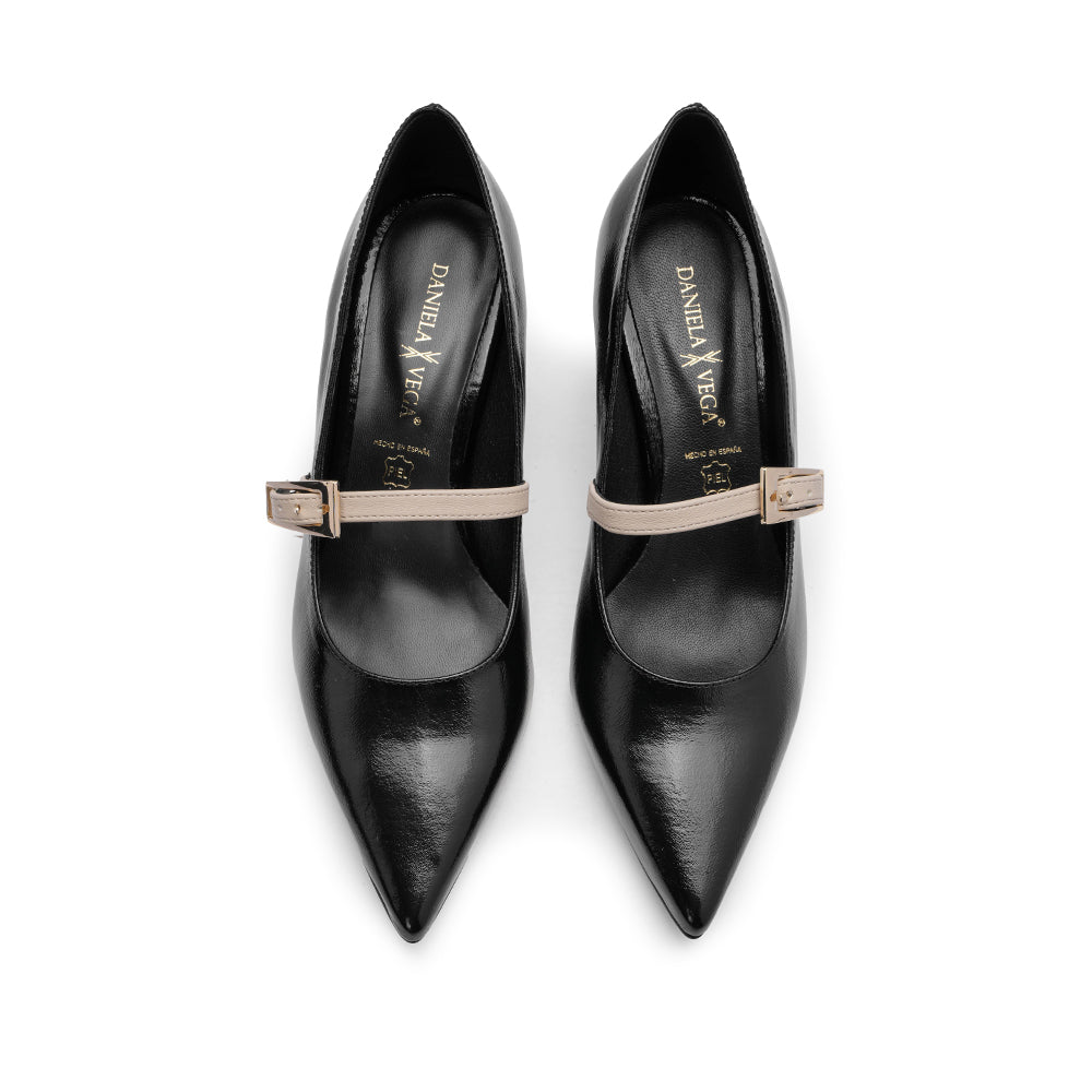 Sapato Salto Médio Mulher Verniz Preto