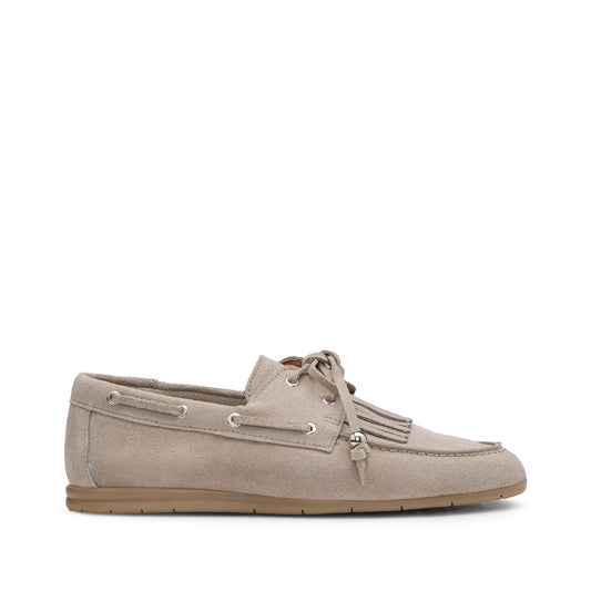 Sapato Mocassim Mulher Camurça Bege