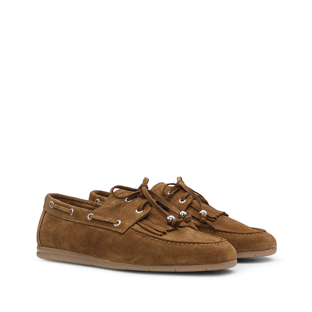 Sapato Mocassim Mulher Camurça Camel