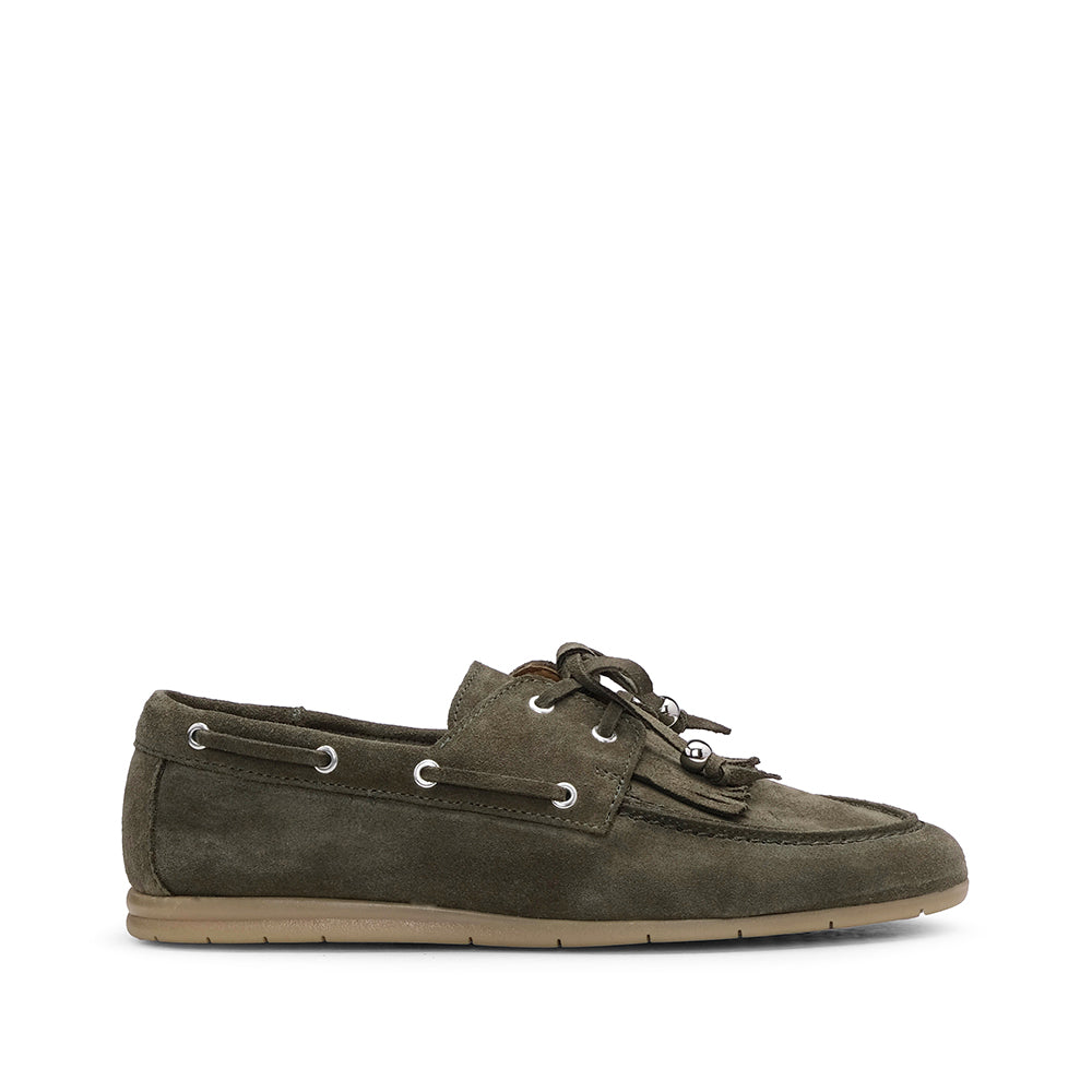 Sapato Mocassim Mulher Camurça Verde