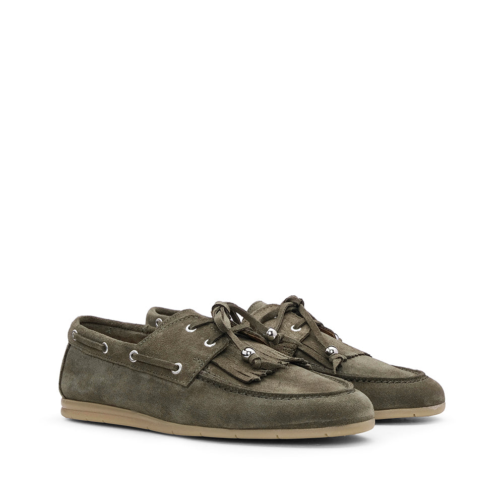 Sapato Mocassim Mulher Camurça Verde
