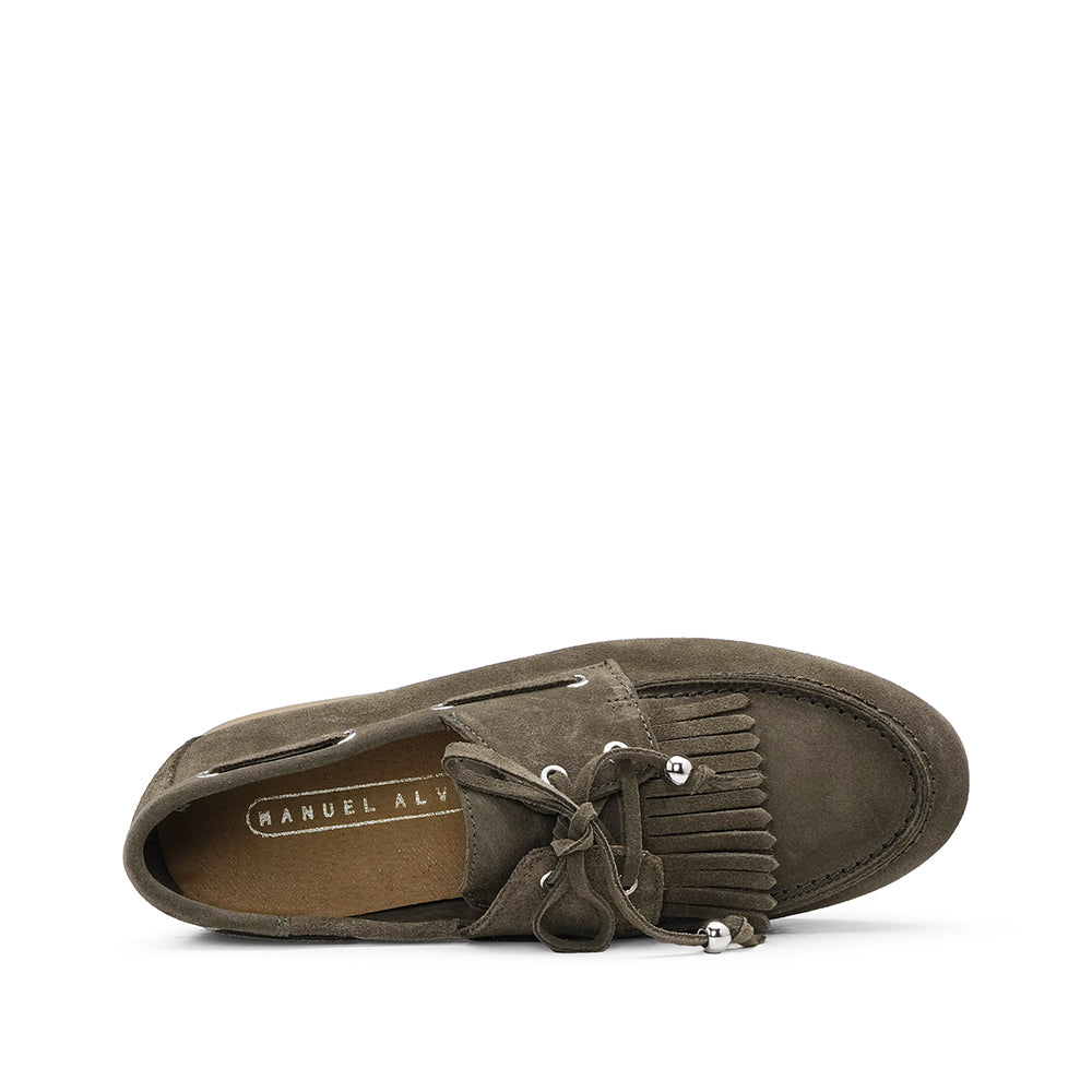 Sapato Mocassim Mulher Camurça Verde