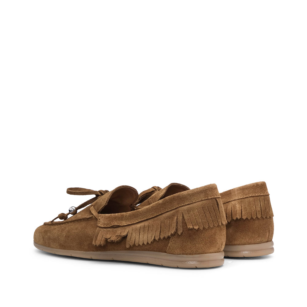 Sapato Mocassim Mulher Camurça Camel