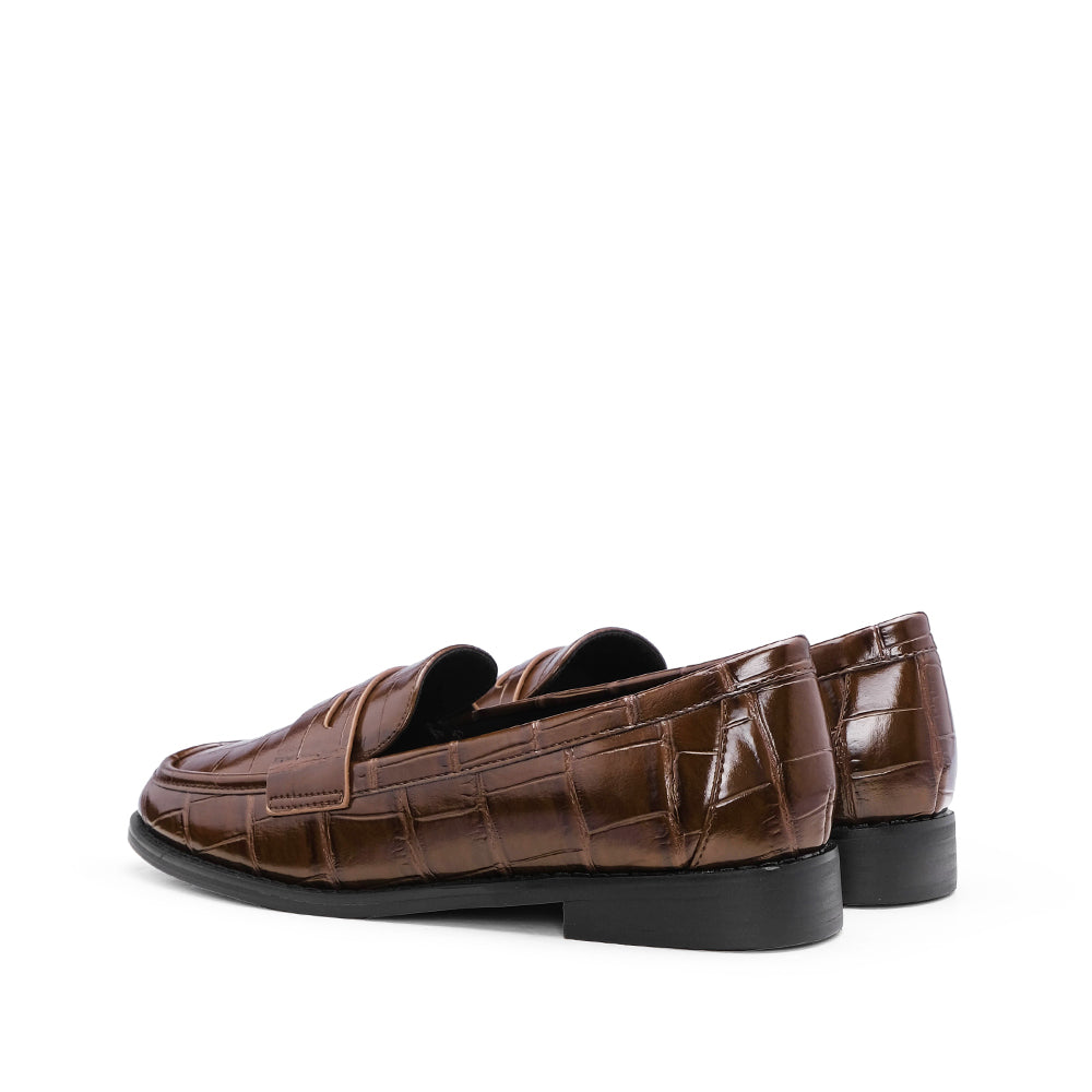Sapato Mocassim Mulher Animal Print Café
