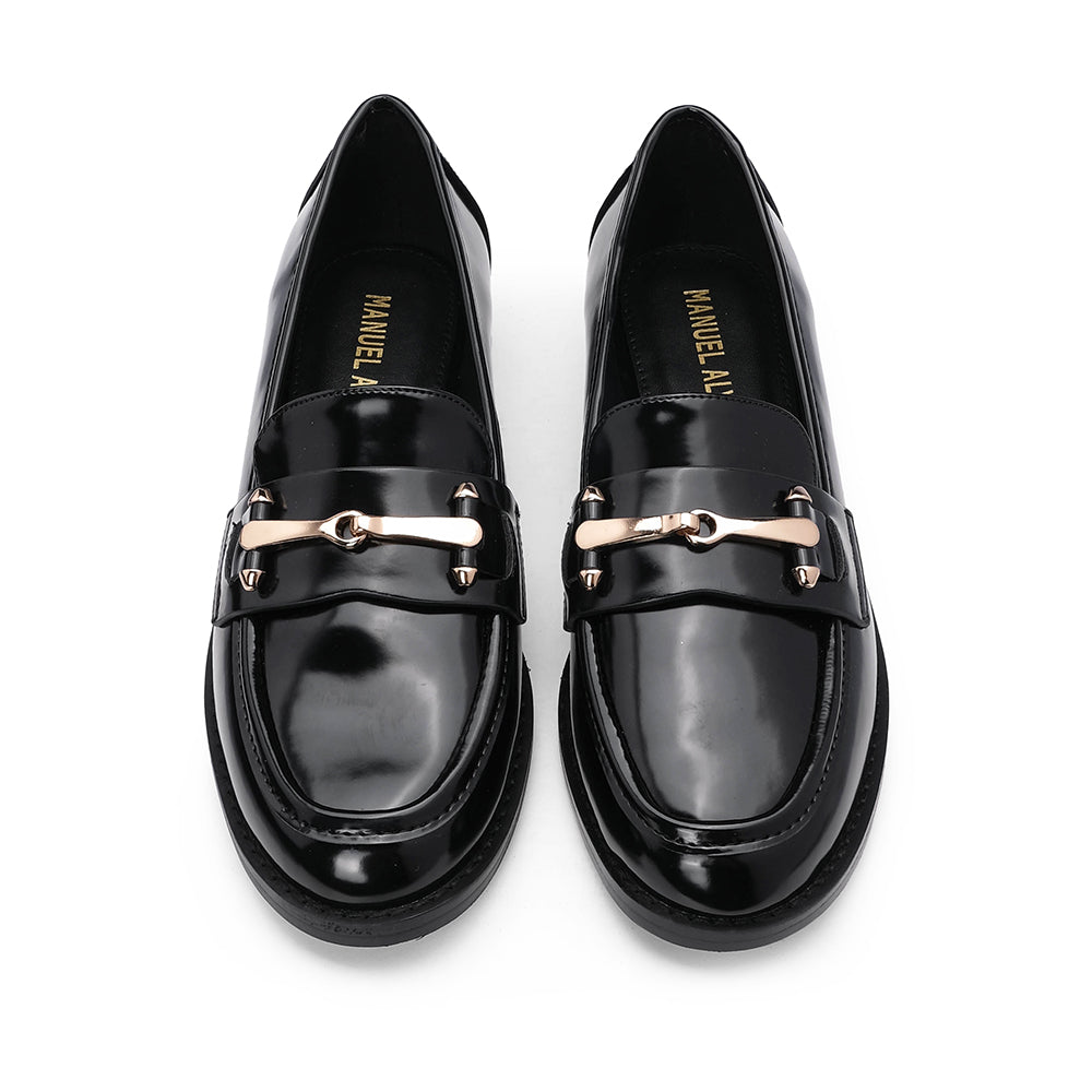 Sapato Mocassim Mulher Polido Preto