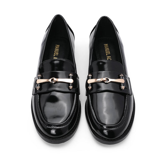 Sapato Mocassim Mulher Polido Preto