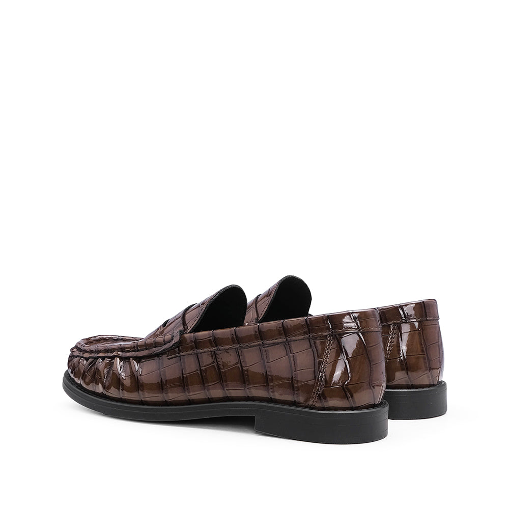 Sapato Mocassim Mulher Animal Print Castanho