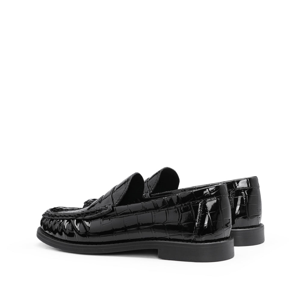 Sapato Mocassim Mulher Animal Print Preto