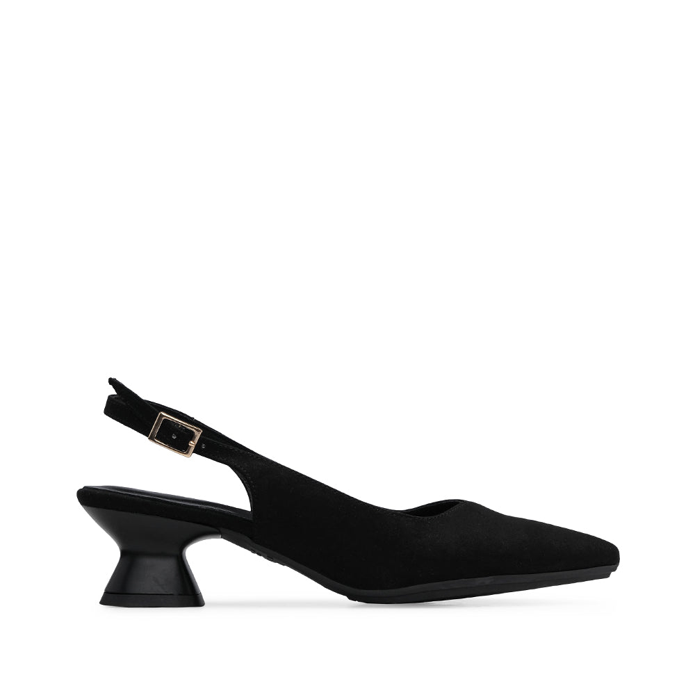 Sapato Salto Médio Mulher Camurça Preto