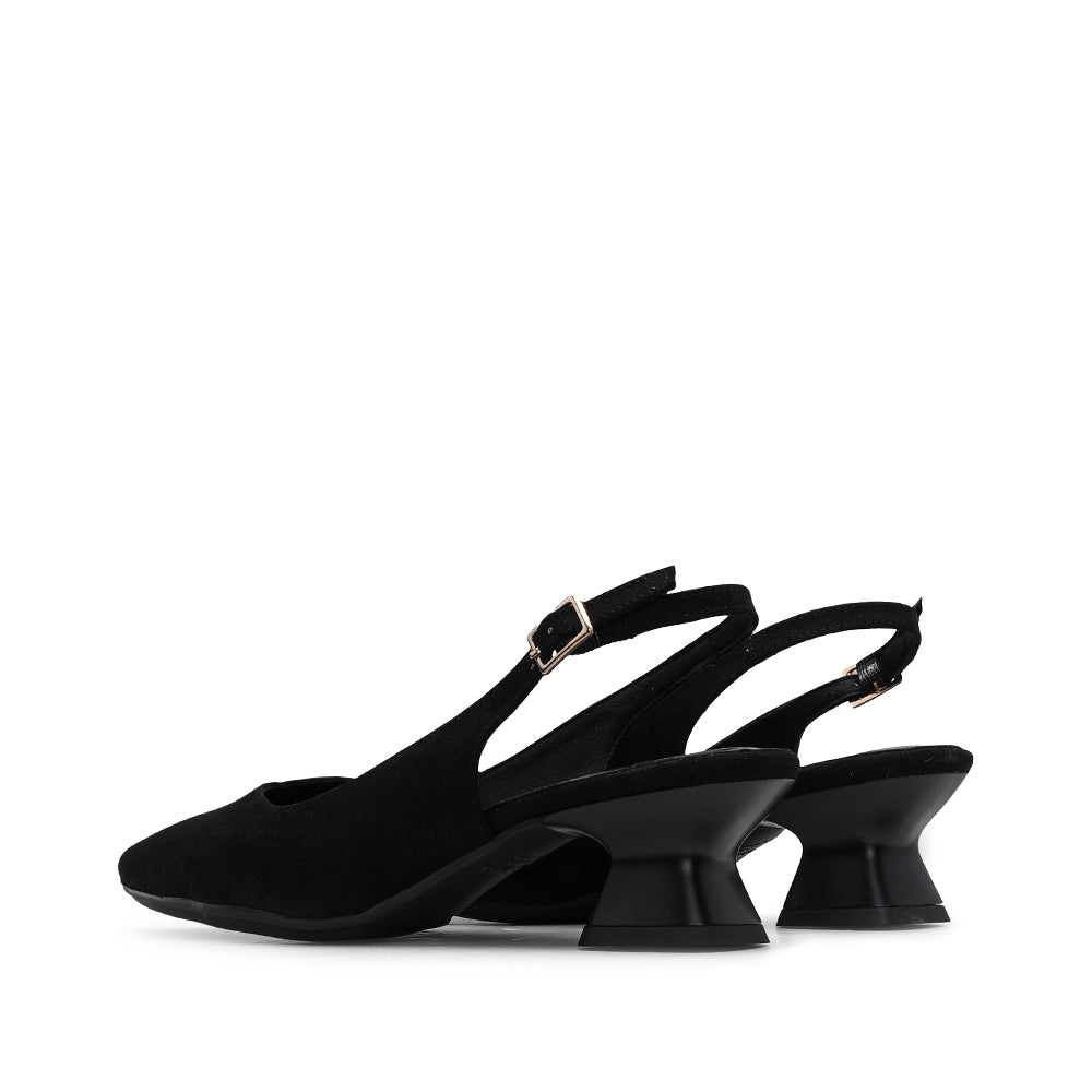 Sapato Salto Médio Mulher Camurça Preto