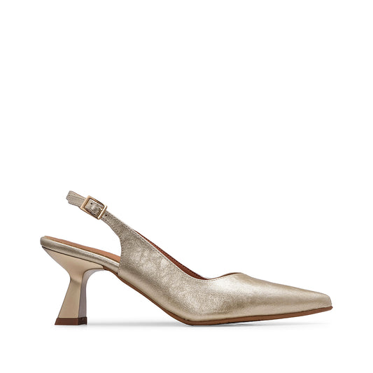 Sapato Salto Alto Mulher Metalizado Platino