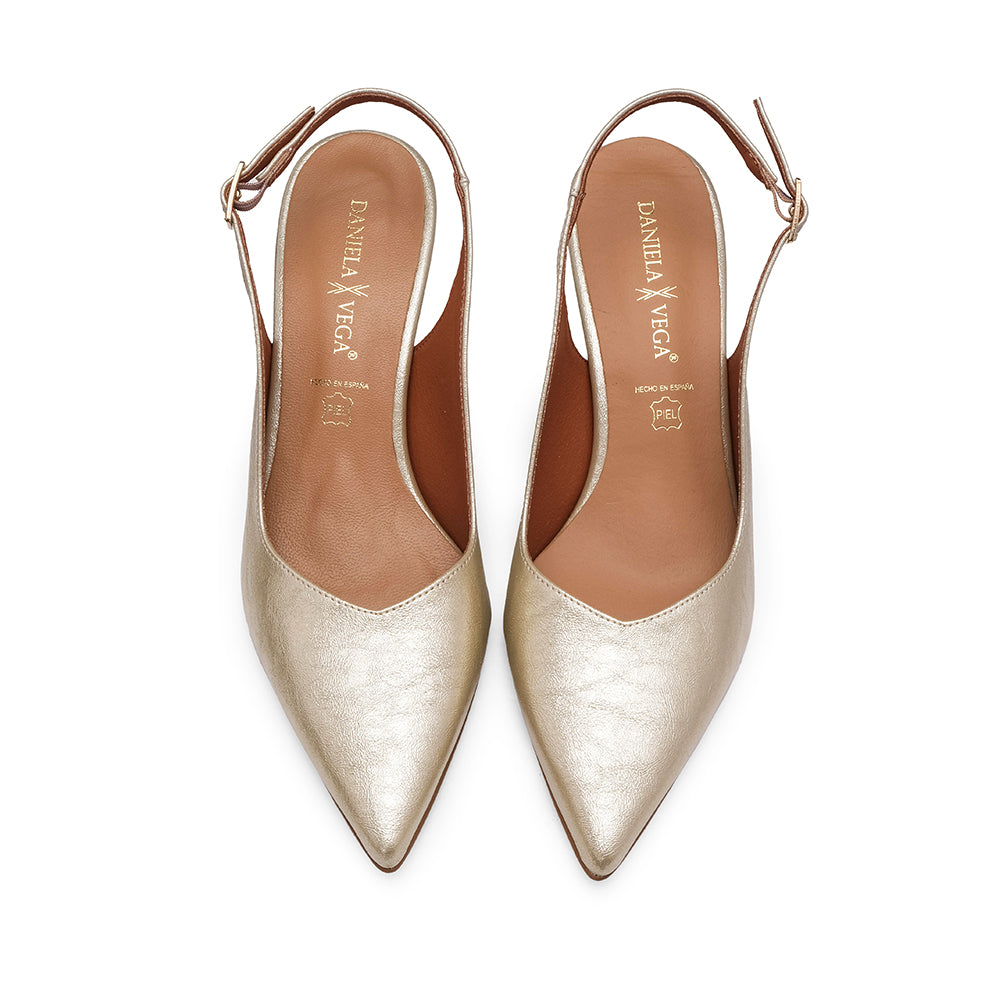 Sapato Salto Alto Mulher Metalizado Platino