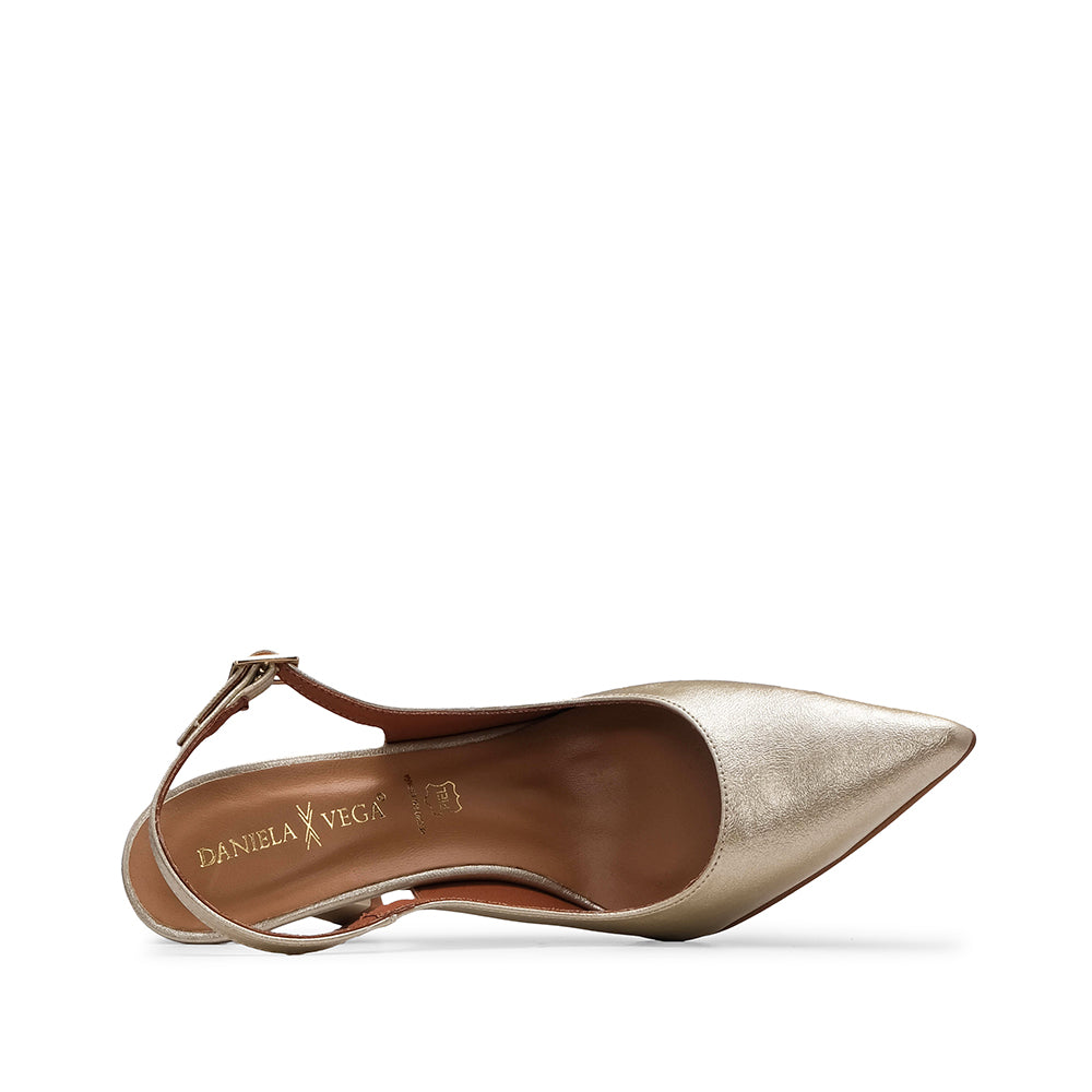 Sapato Salto Alto Mulher Metalizado Platino