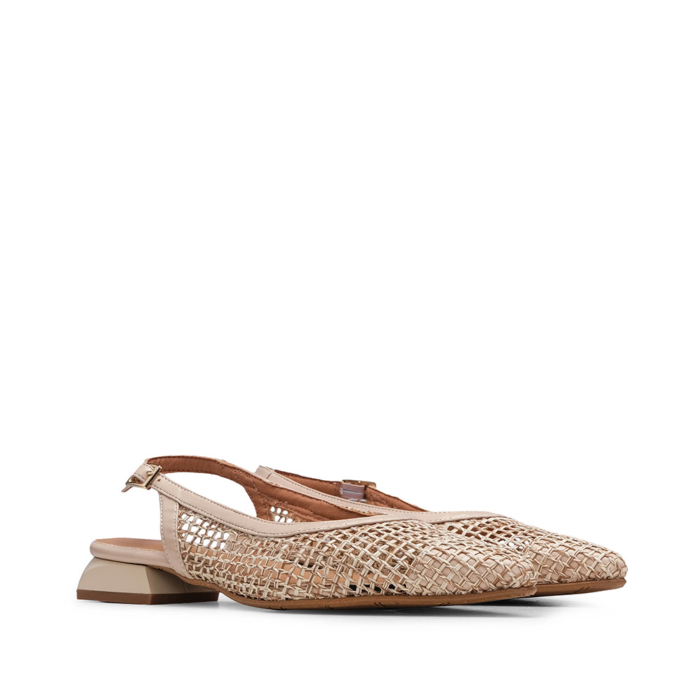 Sapato Salto Raso Mulher Pele Sintética Natural