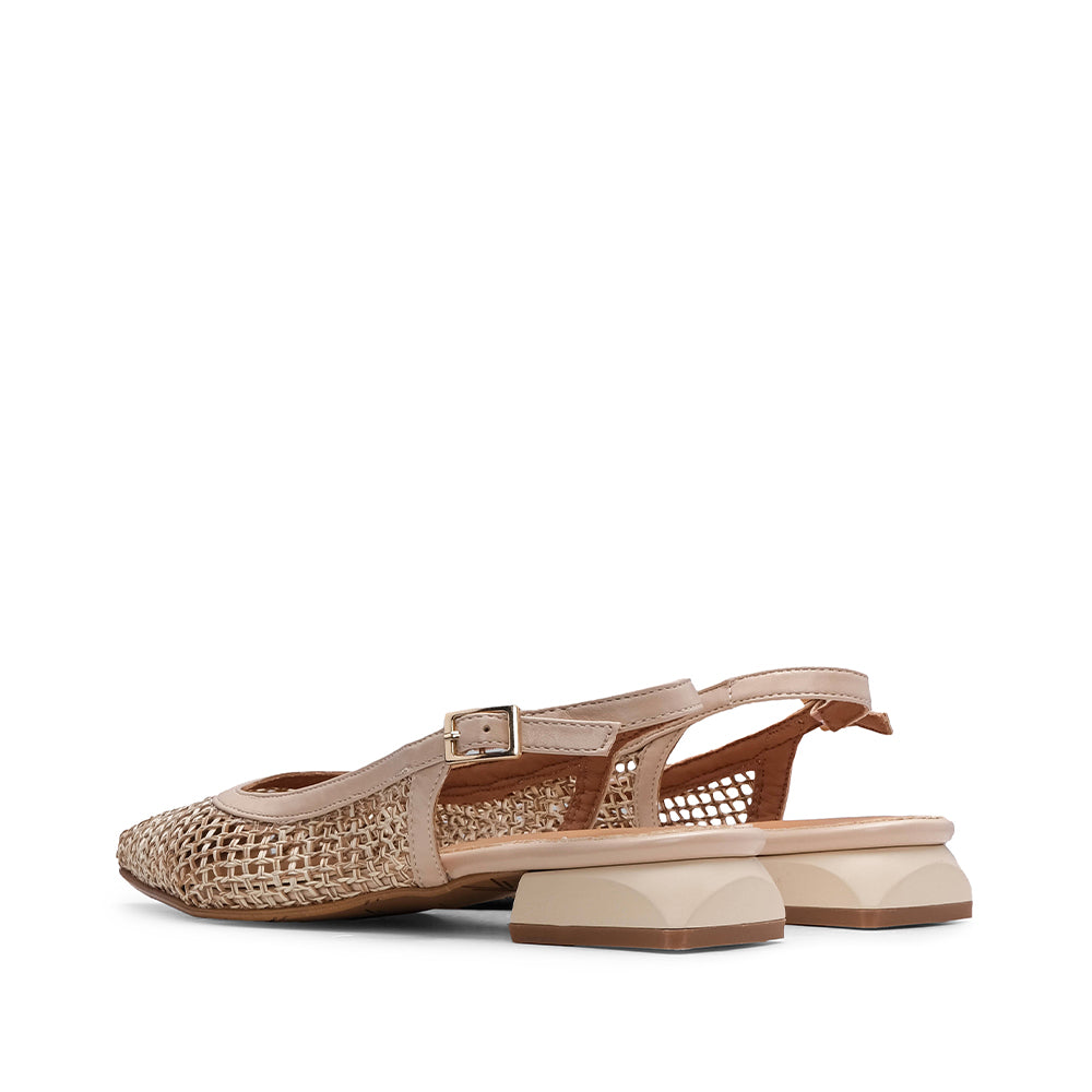 Sapato Salto Raso Mulher Pele Sintética Natural