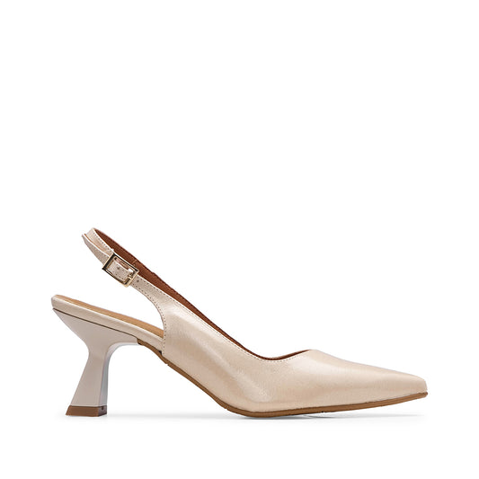 Sapato Salto Alto Mulher Verniz Bege