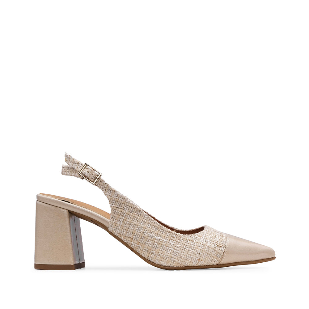 Sapato Salto Alto Mulher Verniz Bege