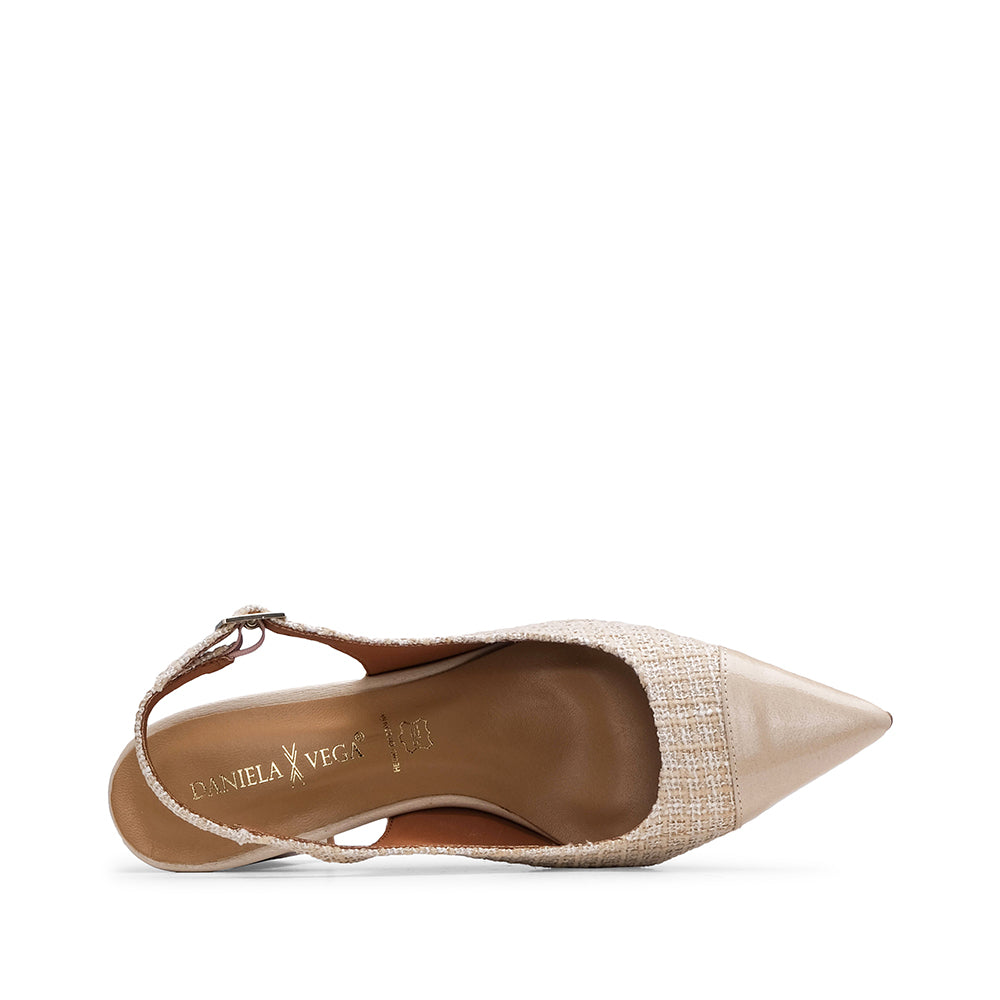 Sapato Salto Alto Mulher Verniz Bege