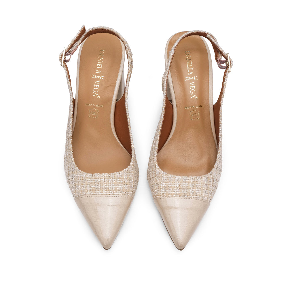 Sapato Salto Alto Mulher Verniz Bege
