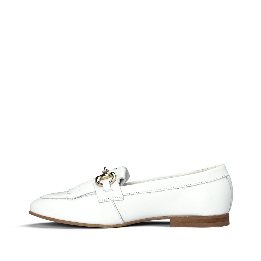 Sapato Mocassim Mulher Pele Branco