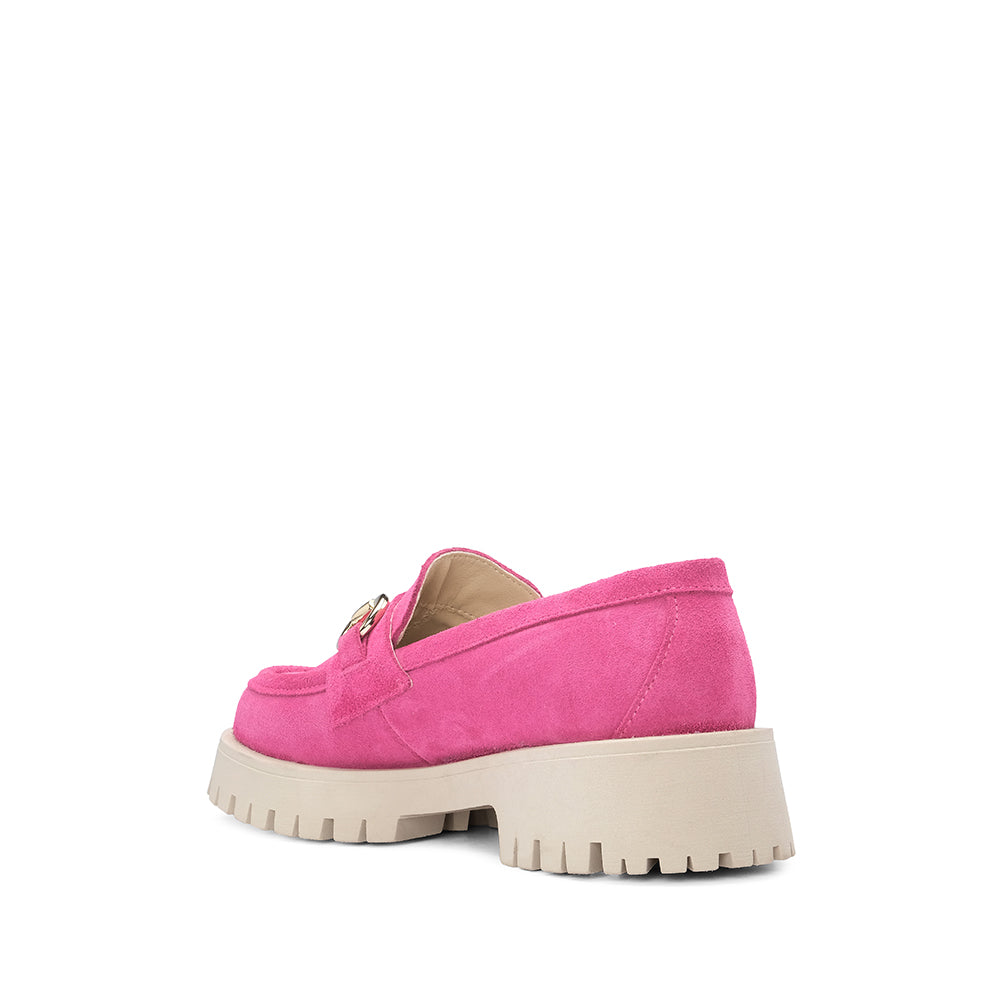 Sapato Mocassim Mulher Camurça Fuxia