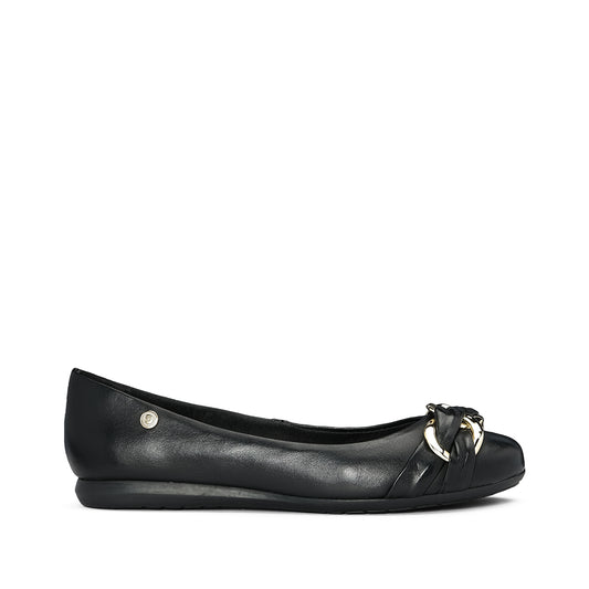 Sapato Salto Raso Mulher Pele Preto