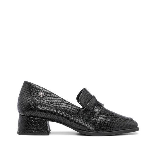 Sapato Salto Médio Mulher Animal Print Preto
