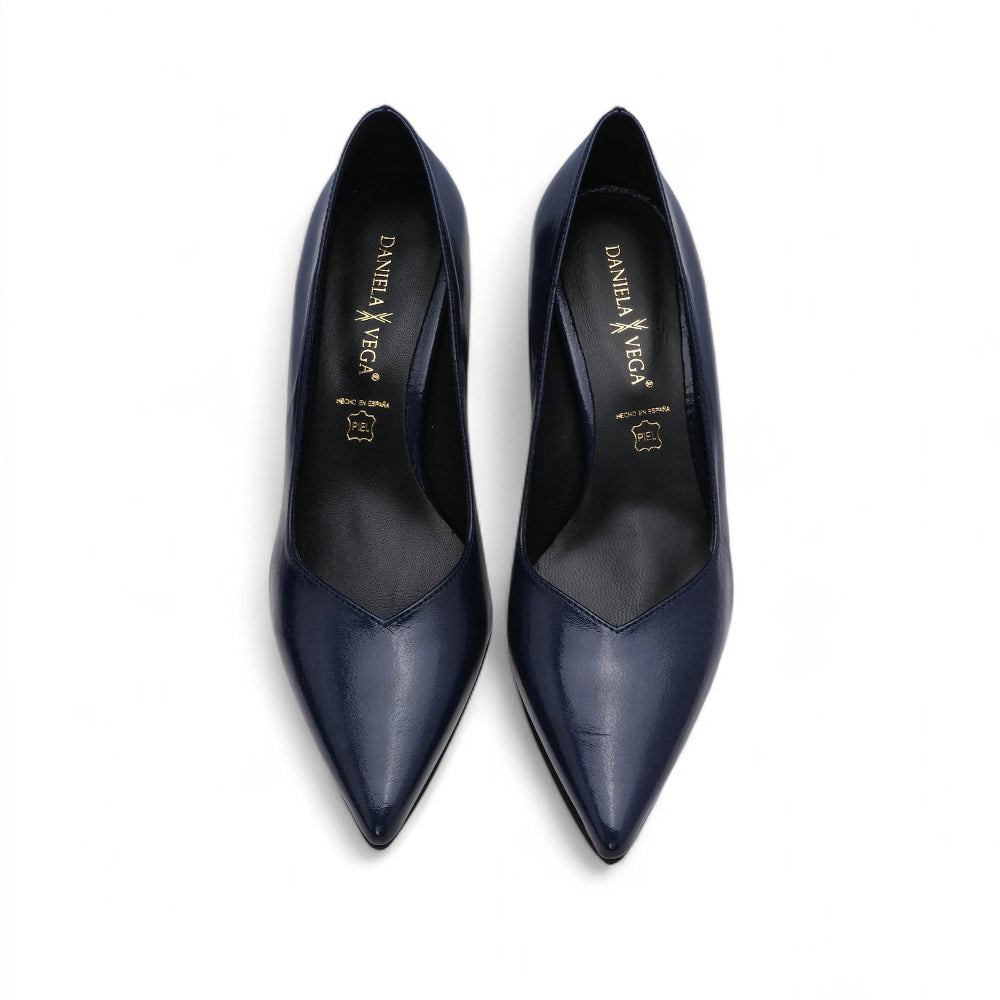 Sapato Salto Alto Mulher Verniz Azul Marinho